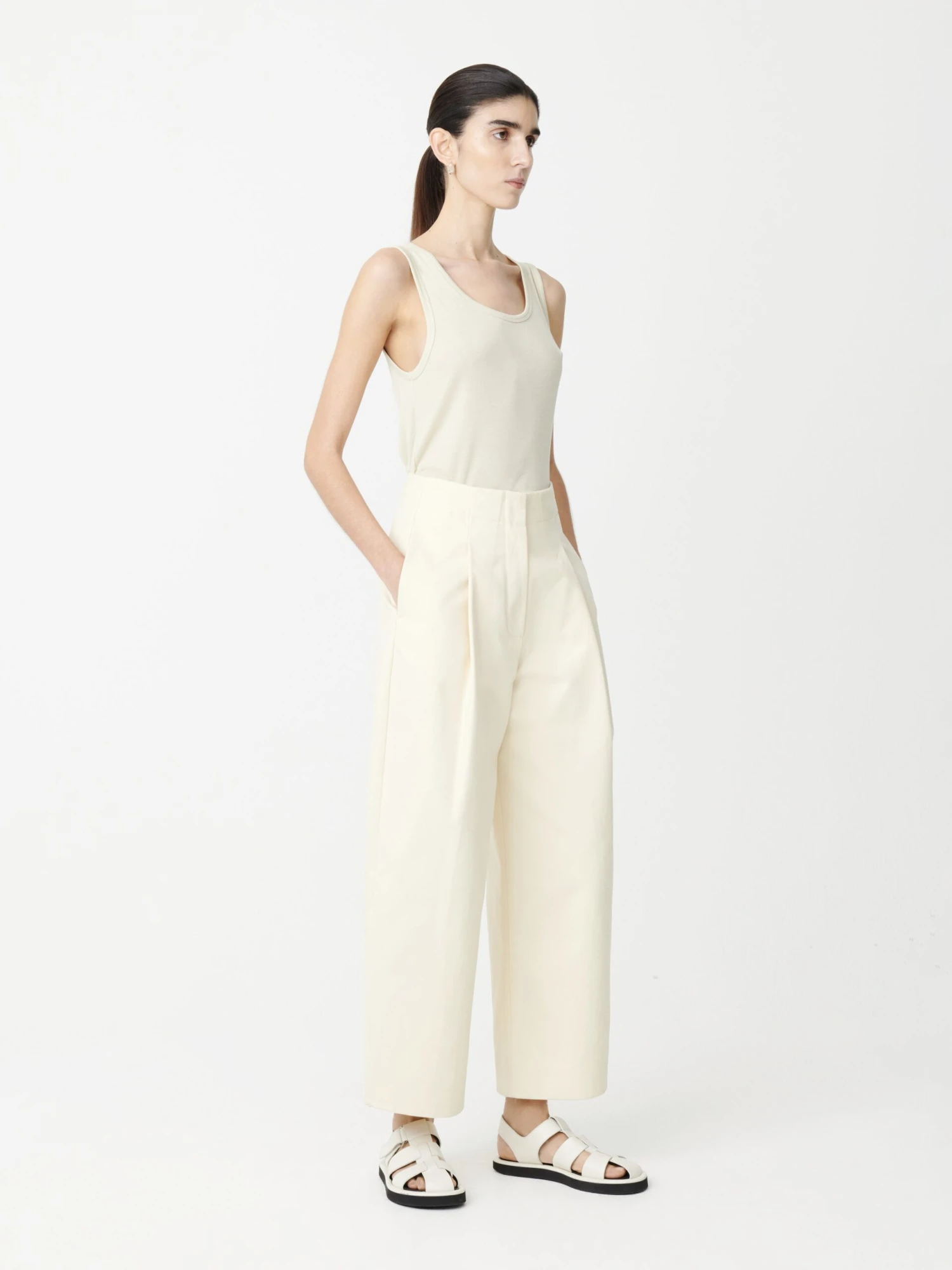 Studio Nicholson Dordoni Volume Pant In Cream 2 Studio Nicholson Dordoni Volume Pant In Cream - Image 2