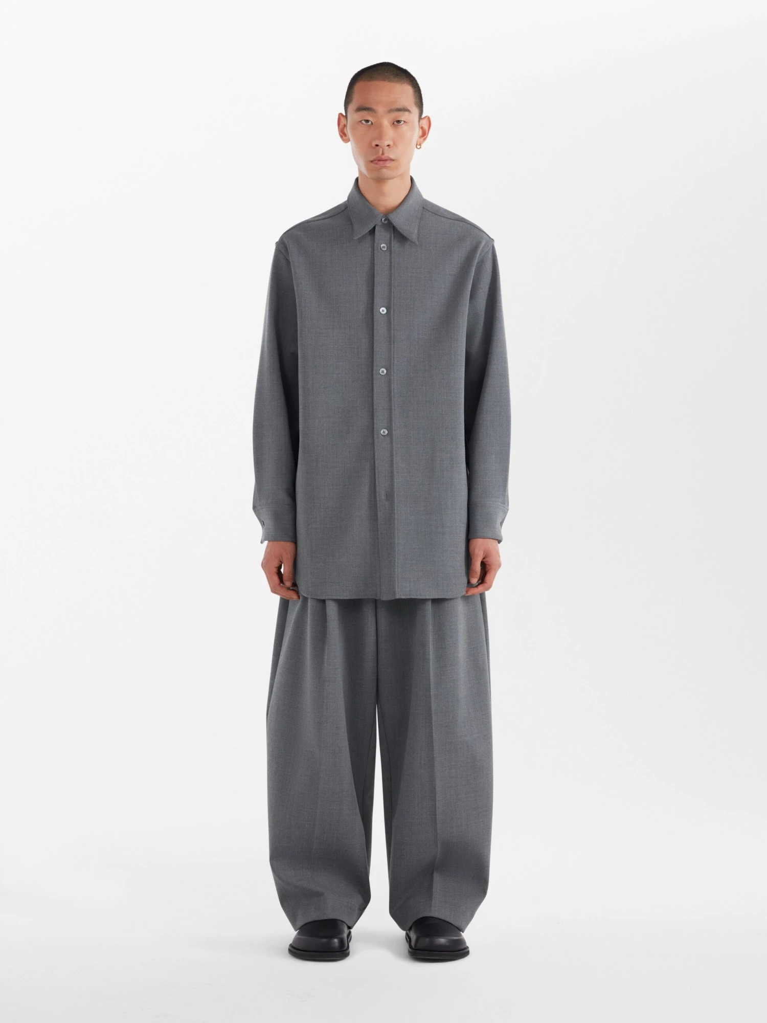 Studio Nicholson Ellis Pant In Grey Marl 2 Studio Nicholson Ellis Pant In Grey Marl - Image 2