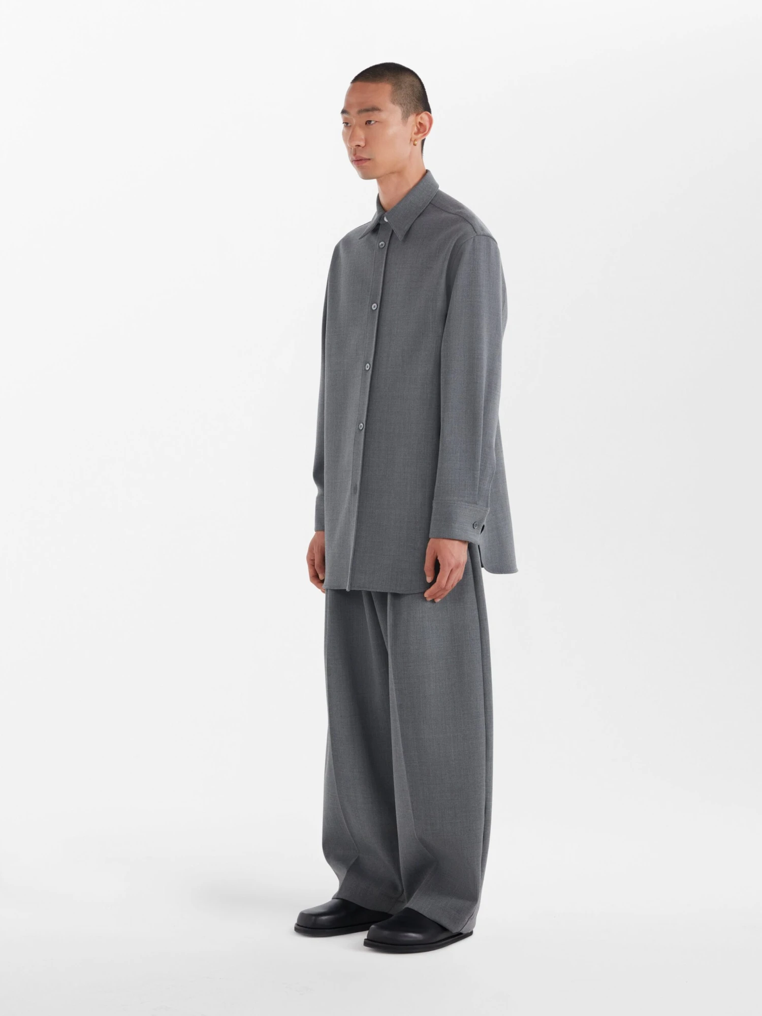Studio Nicholson Ellis Pant In Grey Marl 3 Studio Nicholson Ellis Pant In Grey Marl - Image 3