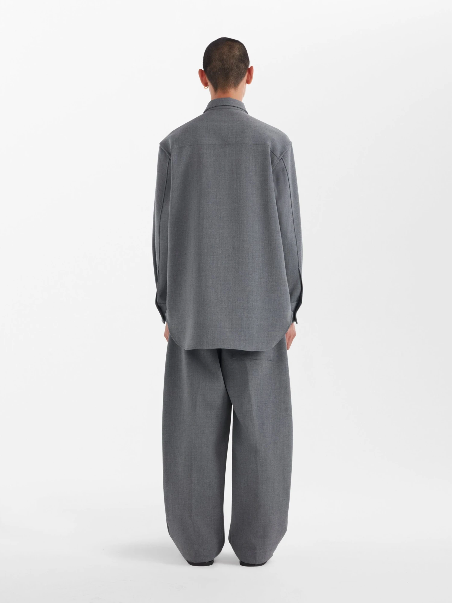 Studio Nicholson Ellis Pant In Grey Marl 4 Studio Nicholson Ellis Pant In Grey Marl - Image 4
