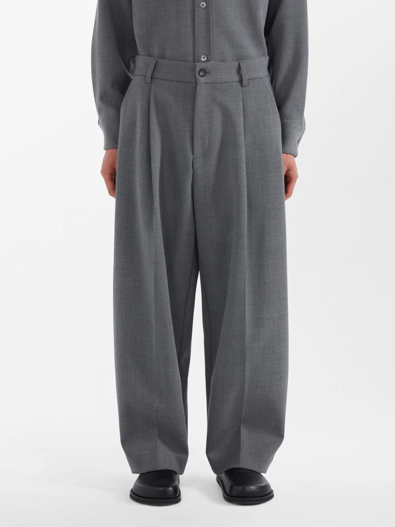 Studio Nicholson Ellis Pant In Grey Marl 6 Studio Nicholson Ellis Pant In Grey Marl - Image 6