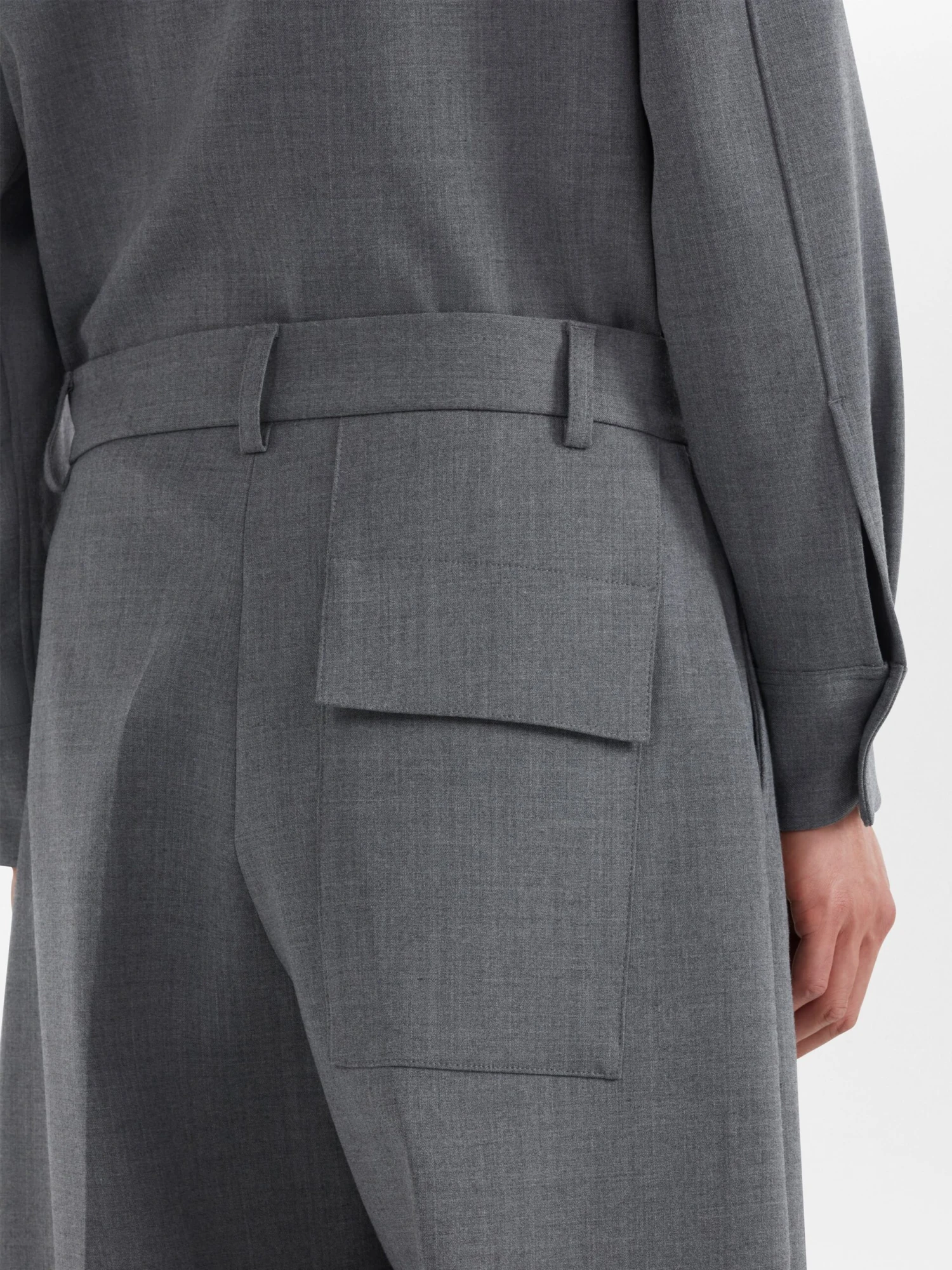 Studio Nicholson Ellis Pant In Grey Marl 8 Studio Nicholson Ellis Pant In Grey Marl - Image 8