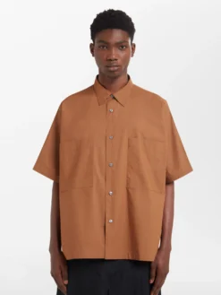 Studio Nicholson Eurus Shirt In Almond -Studio Nicholson EURUSSHIRTINALMOND3 scaled
