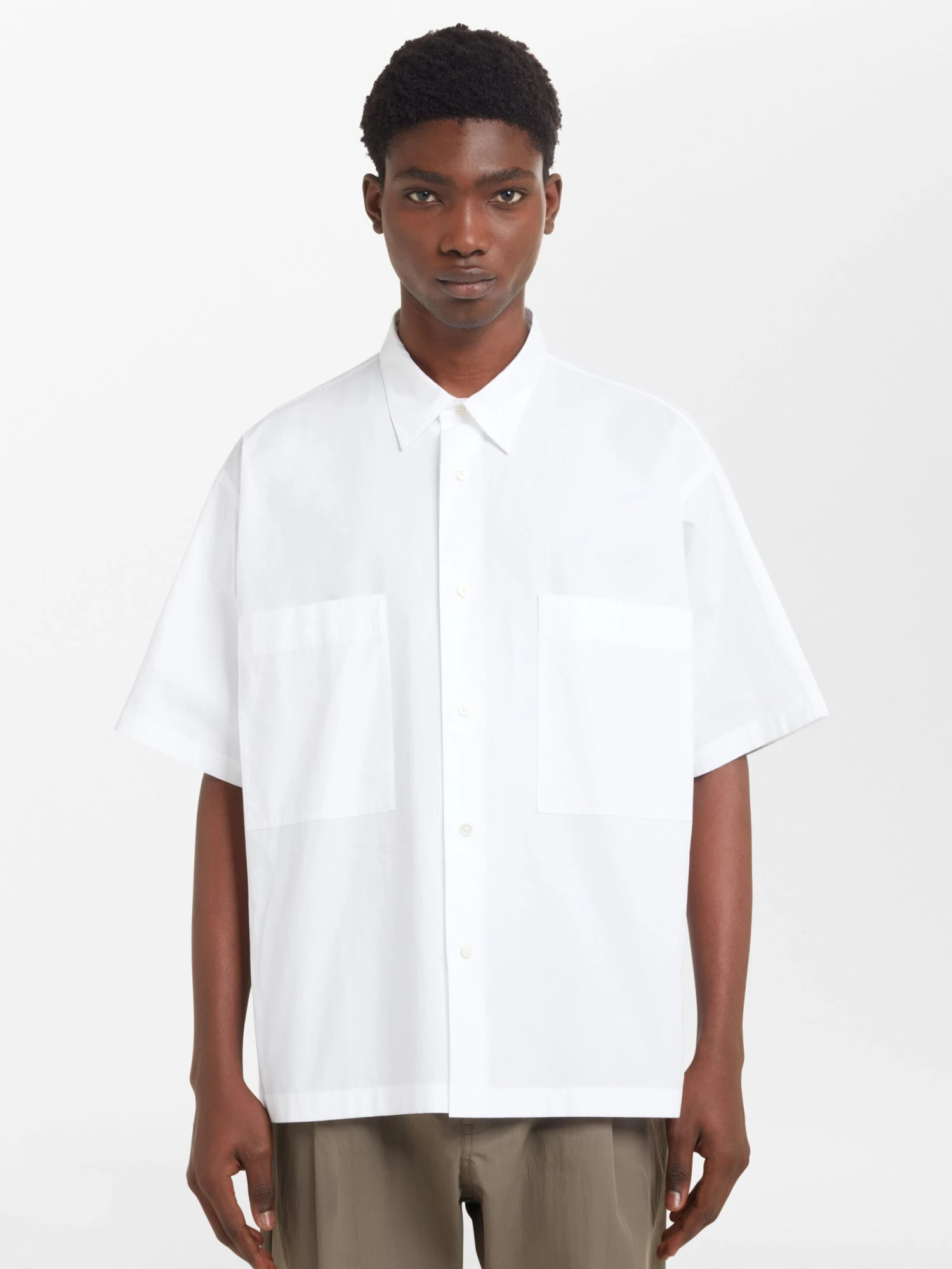 Studio Nicholson Eurus Shirt In Optic White 1 Studio Nicholson Eurus Shirt In Optic White