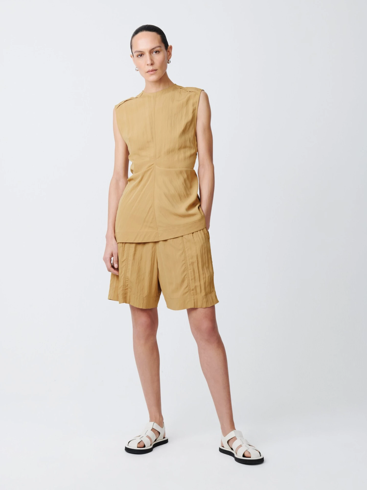 Studio Nicholson Garda Top In Sand 1 Studio Nicholson Garda Top In Sand