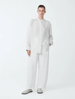 Studio Nicholson Faber Shirt In Black White 10 Studio Nicholson Faber Shirt In Black White -Studio Nicholson FAVERSNW 1449CRINKLEFINESTRIPESHIRTSinBLACKWHITE scaled