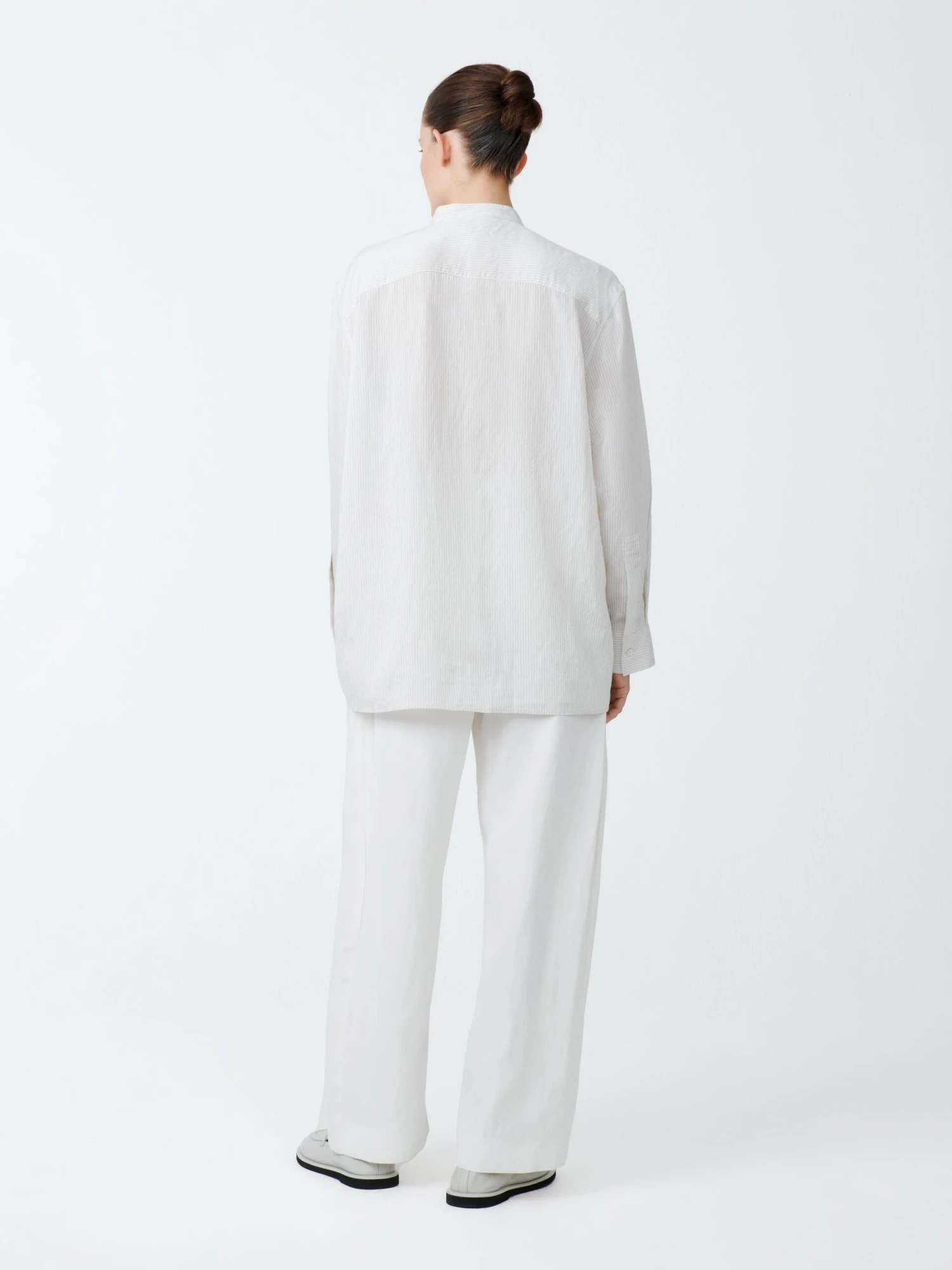 Studio Nicholson Faber Shirt In Black White 4 Studio Nicholson Faber Shirt In Black White - Image 4