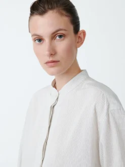 Studio Nicholson Faber Shirt In Black White 12 Studio Nicholson Faber Shirt In Black White -Studio Nicholson FAVERSNW 1449CRINKLEFINESTRIPESHIRTSinBLACKWHITE5 scaled