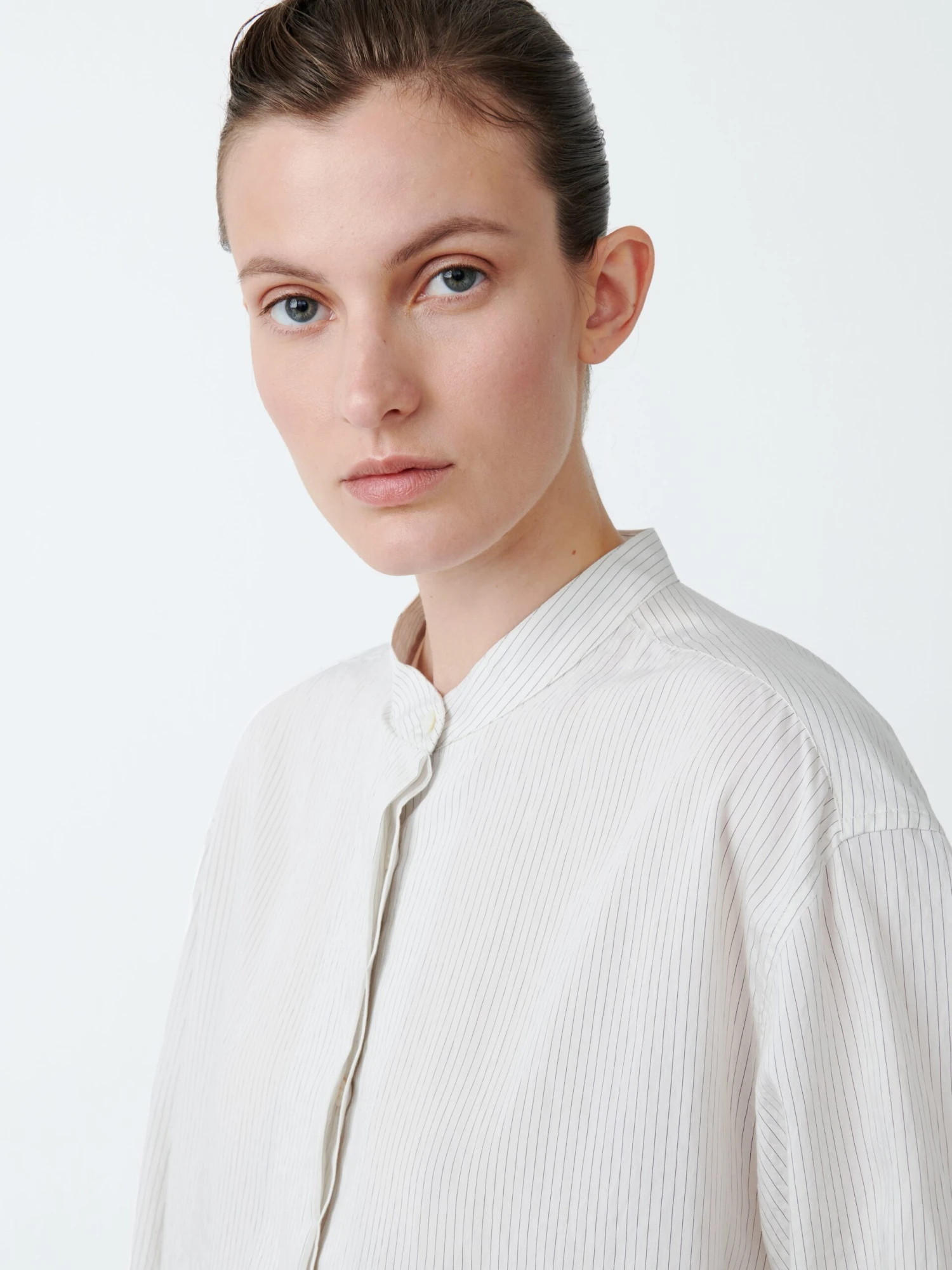 Studio Nicholson Faber Shirt In Black White 5 Studio Nicholson Faber Shirt In Black White - Image 5