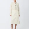 Studio Nicholson Foley Denim Skirt In Parchment