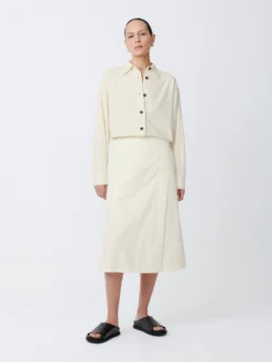 Studio Nicholson Foley Denim Skirt In Parchment