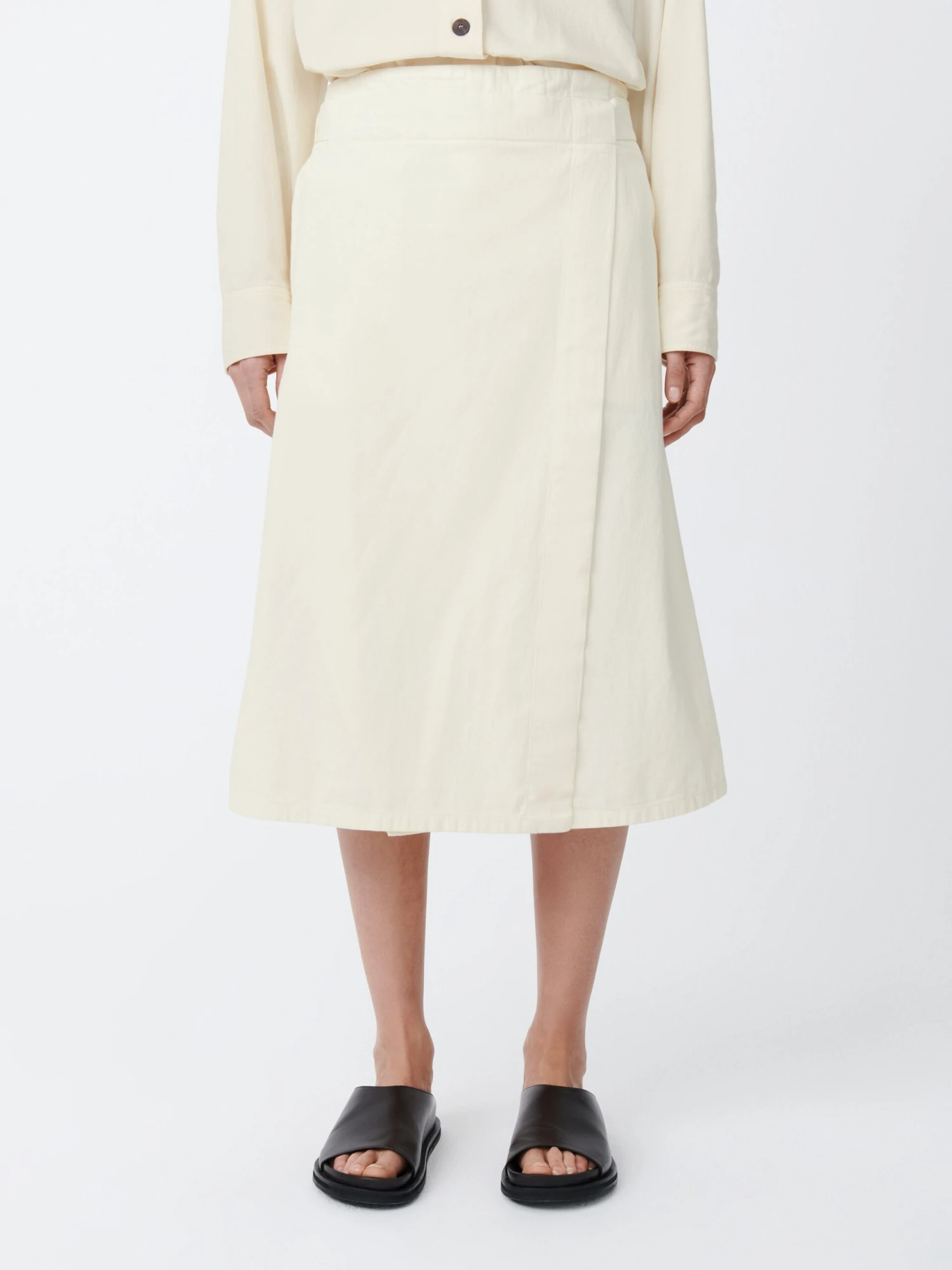 Studio Nicholson Foley Denim Skirt In Parchment 4 Studio Nicholson Foley Denim Skirt In Parchment - Image 4