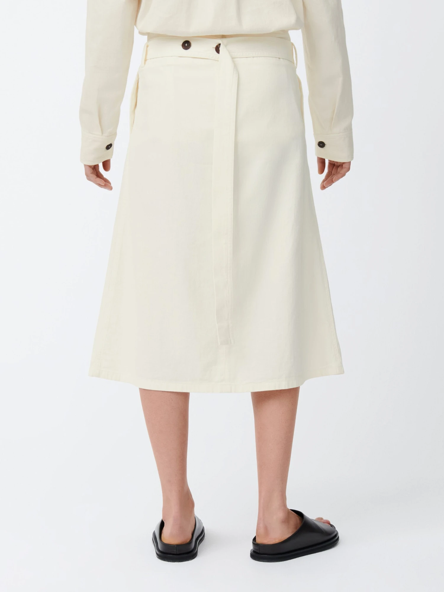 Studio Nicholson Foley Denim Skirt In Parchment 5 Studio Nicholson Foley Denim Skirt In Parchment - Image 5