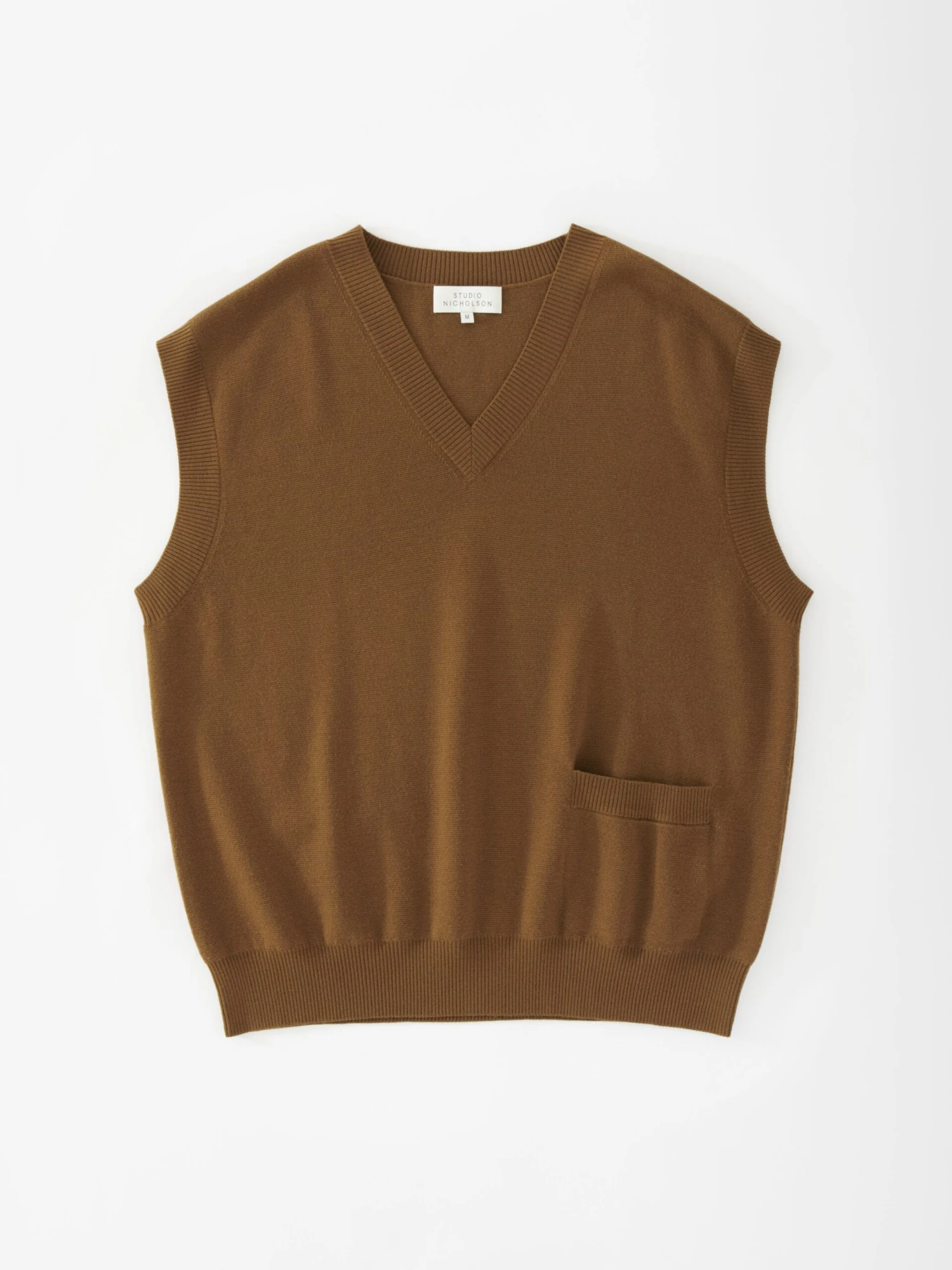 Studio Nicholson Foss Knit Vest In Peat 6 Studio Nicholson Foss Knit Vest In Peat - Image 6