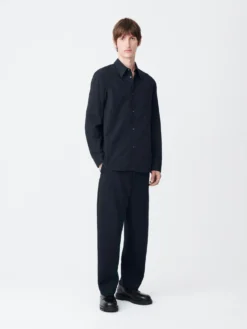 Studio Nicholson Foxe Shirt In Darkest Navy -Studio Nicholson FOXESNM 1125DARKESTNAVY5 scaled