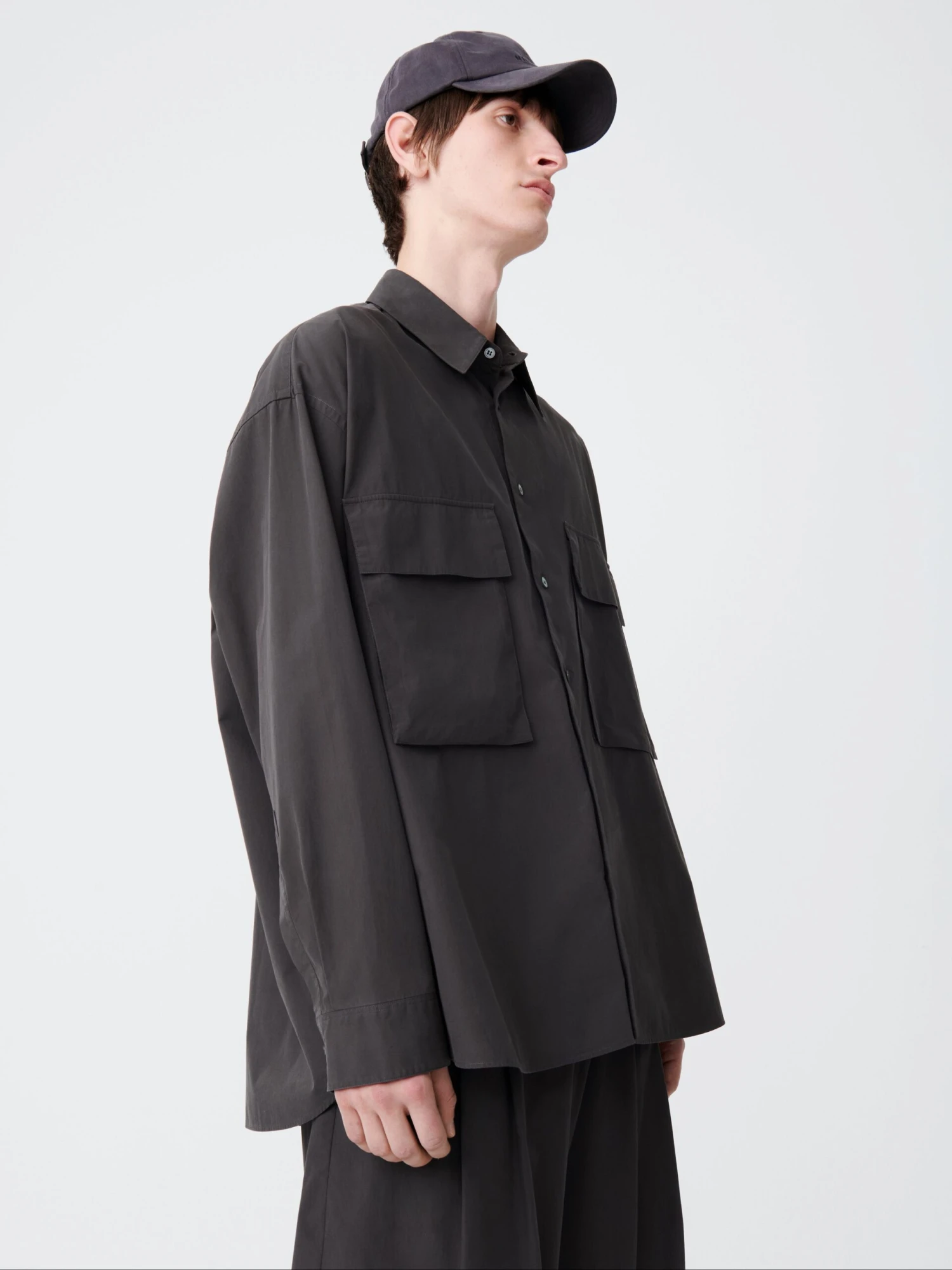 Studio Nicholson Frame Shirt In Asphalt 2 Studio Nicholson Frame Shirt In Asphalt - Image 2