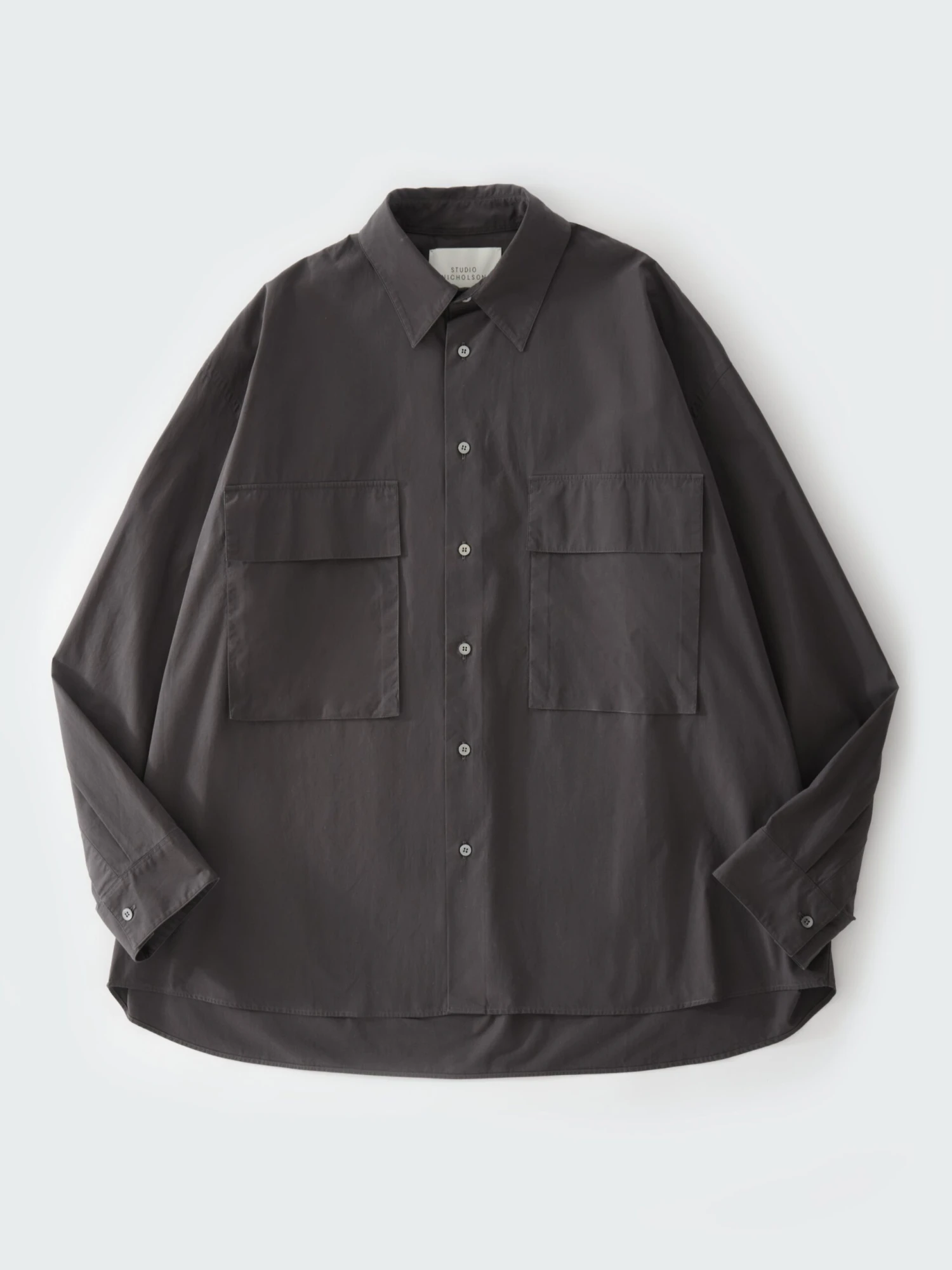 Studio Nicholson Frame Shirt In Asphalt 4 Studio Nicholson Frame Shirt In Asphalt - Image 4