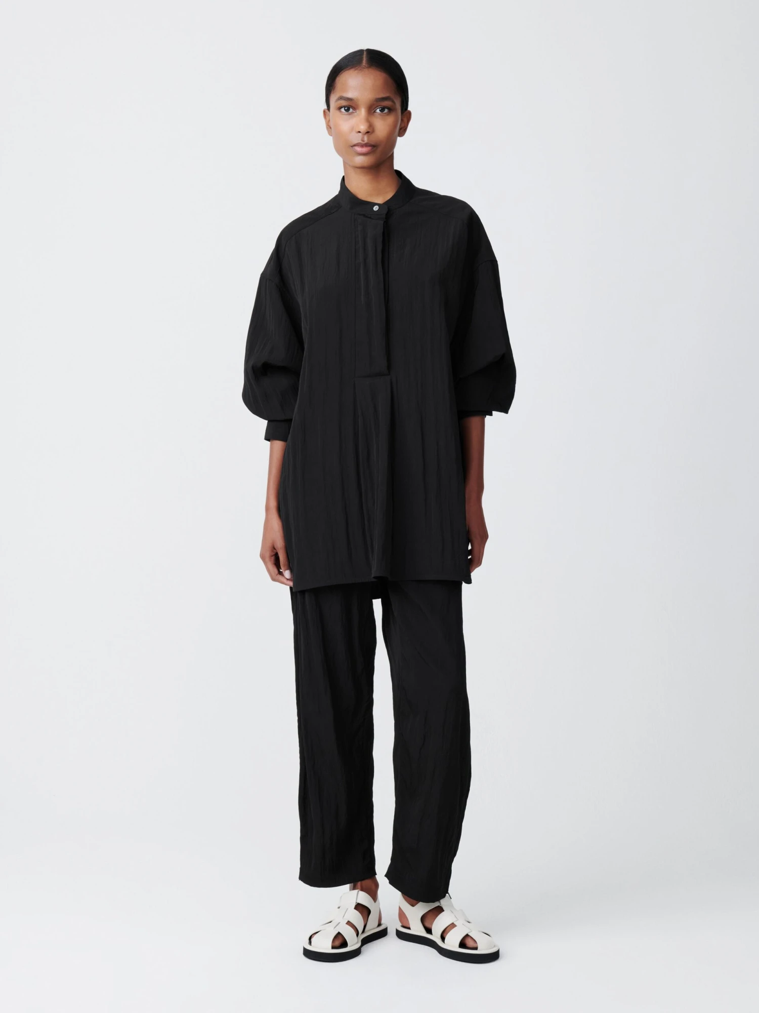 Studio Nicholson Frink Viscose Shirt In Black 2 Studio Nicholson Frink Viscose Shirt In Black - Image 2