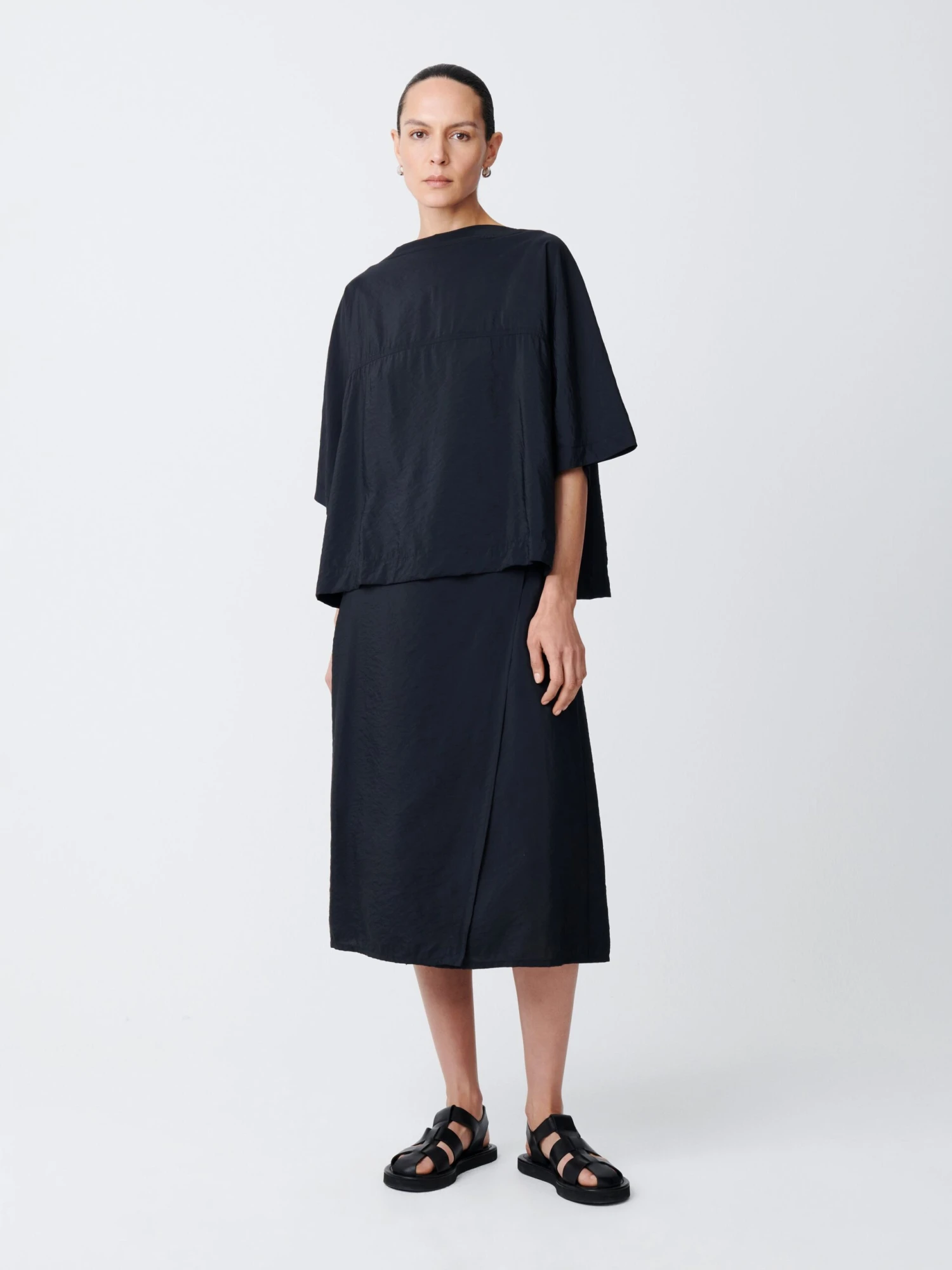 Studio Nicholson Foley Skirt In Darkest Navy 1 Studio Nicholson Foley Skirt In Darkest Navy