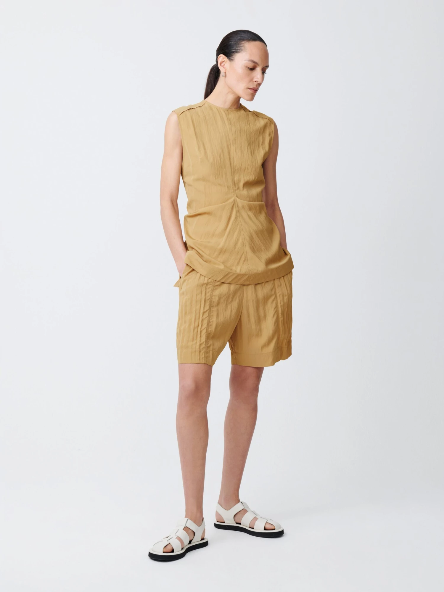 Studio Nicholson Garda Top In Sand 3 Studio Nicholson Garda Top In Sand - Image 3