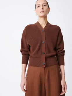 Studio Nicholson Hana Knit In Carob Brown 11 Studio Nicholson Hana Knit In Carob Brown -Studio Nicholson HANASNW 1361DRYCOTTONRIBCAROBBROWN scaled