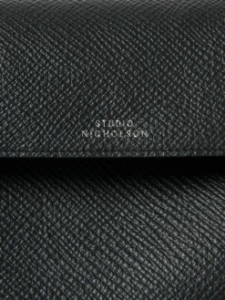 Studio Nicholson Shiboru Leather Bag In Black -Studio Nicholson HISASHISN742 PALMELLATOLEATHERBLACK 324 scaled