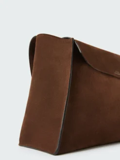 Studio Nicholson Shiboru Suede Bag In Cocoa -Studio Nicholson HISASHISN742 VESUVIOSUEDECHOCOLATE 215 scaled