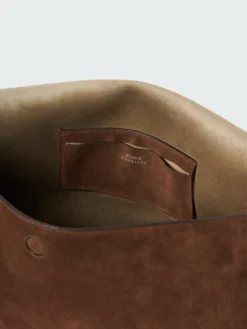 Studio Nicholson Shiboru Suede Bag In Cocoa -Studio Nicholson HISASHISN742 VESUVIOSUEDECHOCOLATE 231 scaled