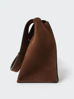 Studio Nicholson Shiboru Suede Bag In Cocoa -Studio Nicholson HISASHISN742 VESUVIOSUEDECHOCOLATE 241 scaled