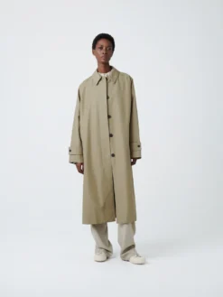 Studio Nicholson Holin Coated Cotton Coat In Birch