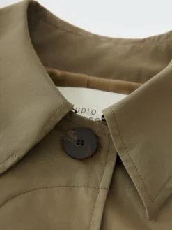 Studio Nicholson Holin Coat In Dark Dusk -Studio Nicholson HOLINSNW 628TECHNICALCOTTONDARKDUSK 0234 scaled