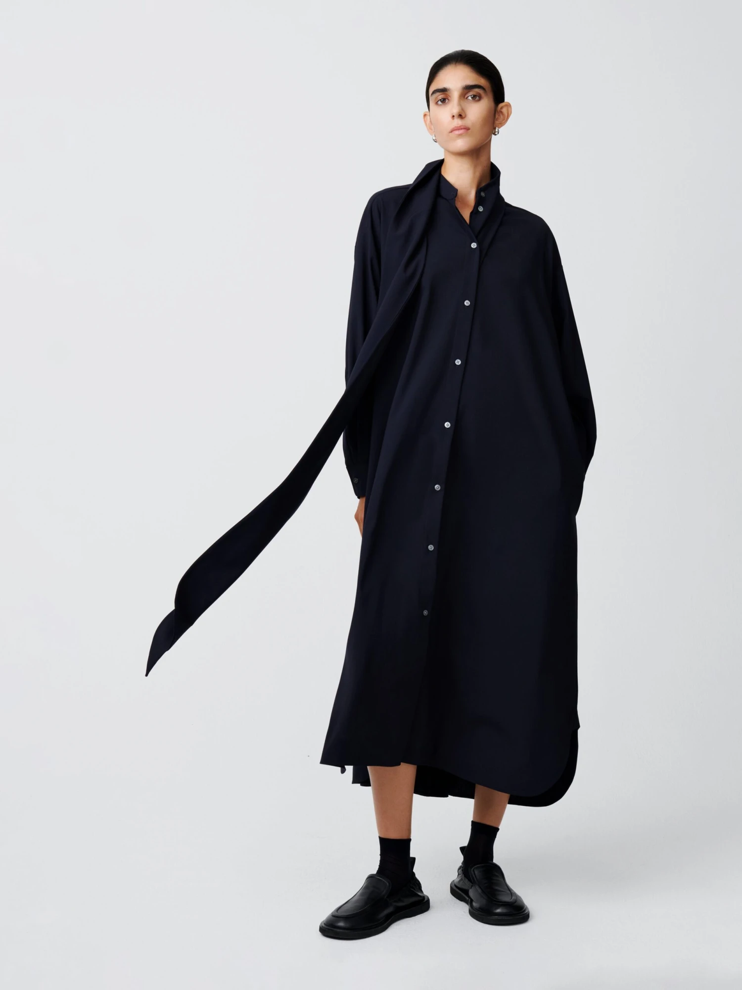 Studio Nicholson Hurn Dress In Darkest Navy 2 Studio Nicholson Hurn Dress In Darkest Navy - Image 2