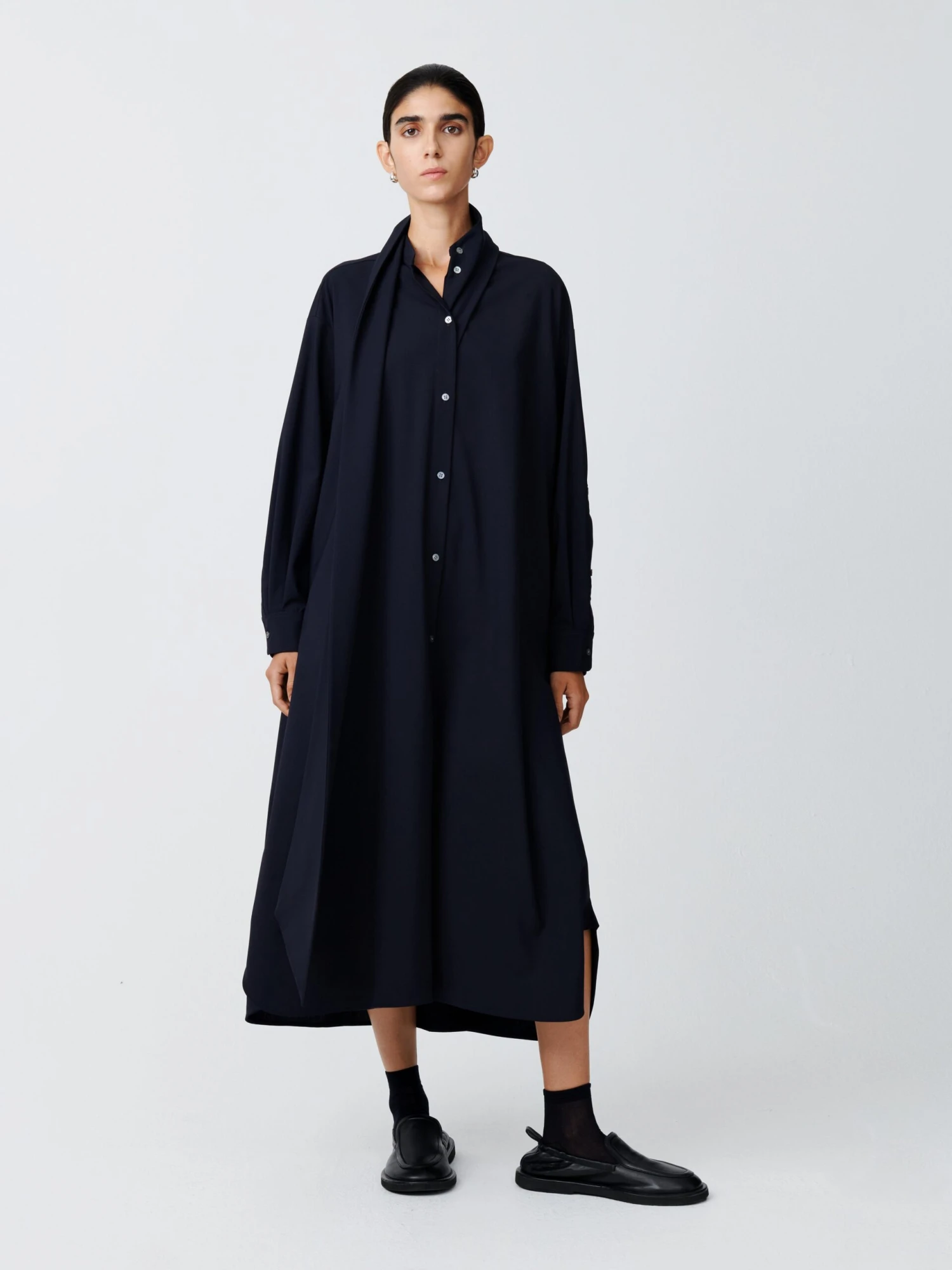 Studio Nicholson Hurn Dress In Darkest Navy 1 Studio Nicholson Hurn Dress In Darkest Navy