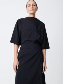 Studio Nicholson Hesse Top In Darkest Navy -Studio Nicholson HesseSNW 1390TexturedViscoseTopsDarkestNavy4 scaled