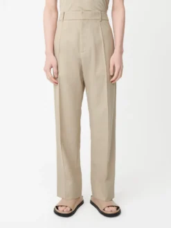 Studio Nicholson Highway Pant In Plaster -Studio Nicholson Highway SNM1139DryCottonPantsPlaster4 scaled