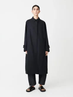 Studio Nicholson Holin Coat In Dark Navy -Studio Nicholson HolinDarkNavy3 scaled