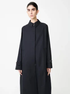 Studio Nicholson Holin Coat In Dark Navy -Studio Nicholson HolinDarkNavy7 scaled