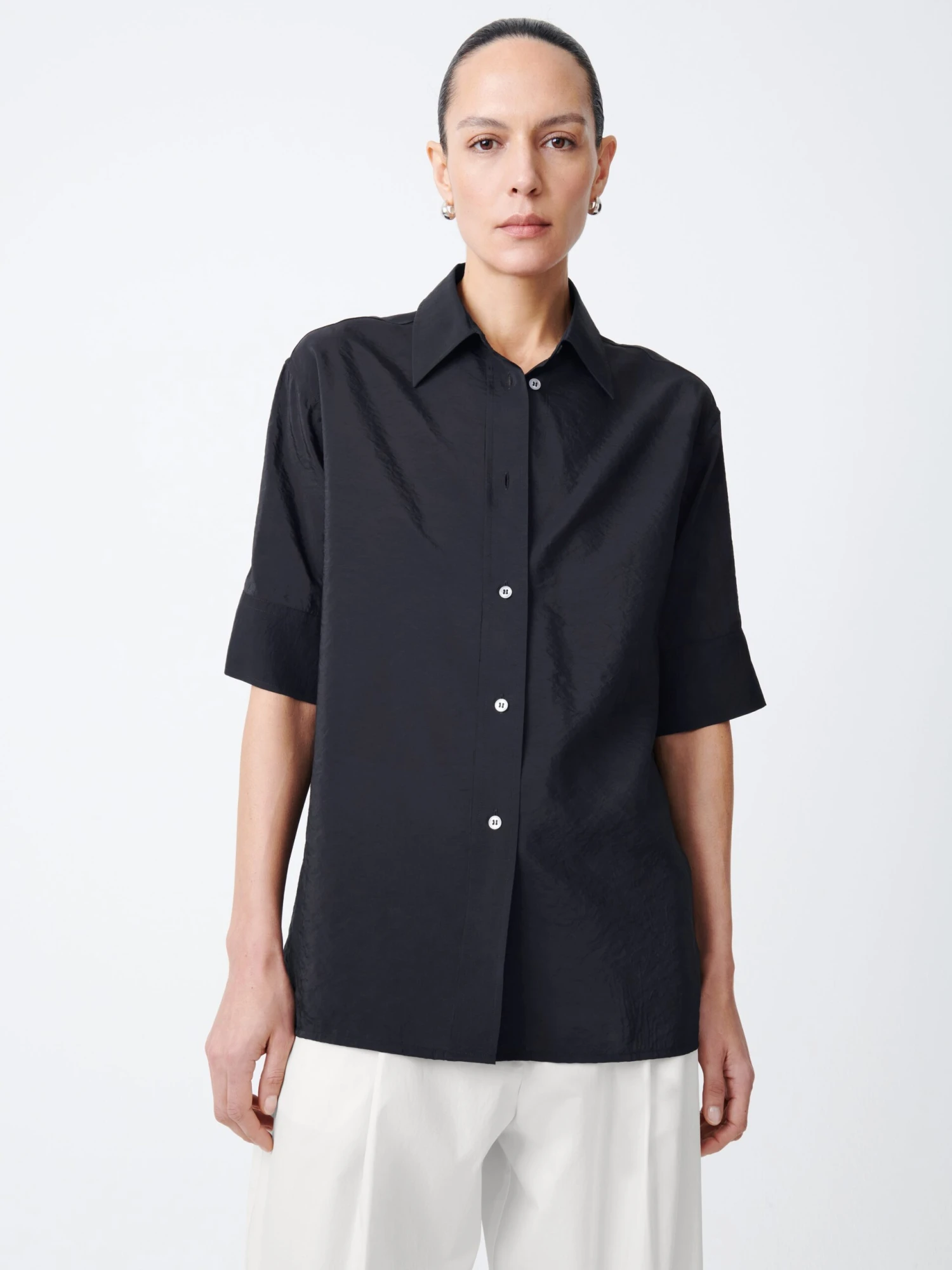 Studio Nicholson Jonzen Shirt In Darkest Navy 1 Studio Nicholson Jonzen Shirt In Darkest Navy