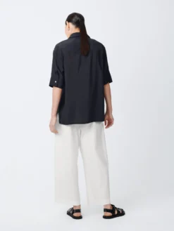 Studio Nicholson Jonzen Shirt In Darkest Navy 12 Studio Nicholson Jonzen Shirt In Darkest Navy -Studio Nicholson JONZENSNW 1400TEXTUREDVISCOSEDARKESTNAVY5 scaled