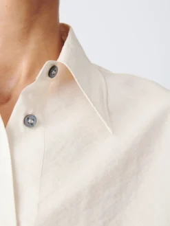 Studio Nicholson Jonzen Shirt In Parchment -Studio Nicholson JONZENSNW 1400TEXTUREDVISCOSEPARCHMENT1 scaled