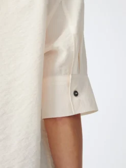 Studio Nicholson Jonzen Shirt In Parchment -Studio Nicholson JONZENSNW 1400TEXTUREDVISCOSEPARCHMENT3 scaled