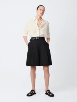 Studio Nicholson Jonzen Shirt In Parchment -Studio Nicholson JONZENSNW 1400TEXTUREDVISCOSEPARCHMENT4 scaled