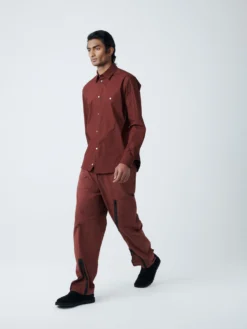 Studio Nicholson Kito Shirt In Chestnut -Studio Nicholson KITOSHIRTCHESTNUT4 scaled