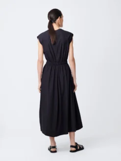 Studio Nicholson Katrine Dress In Darkest Navy -Studio Nicholson KatrineSNW 1345PowderCottonDressesDarkestNavy3 scaled