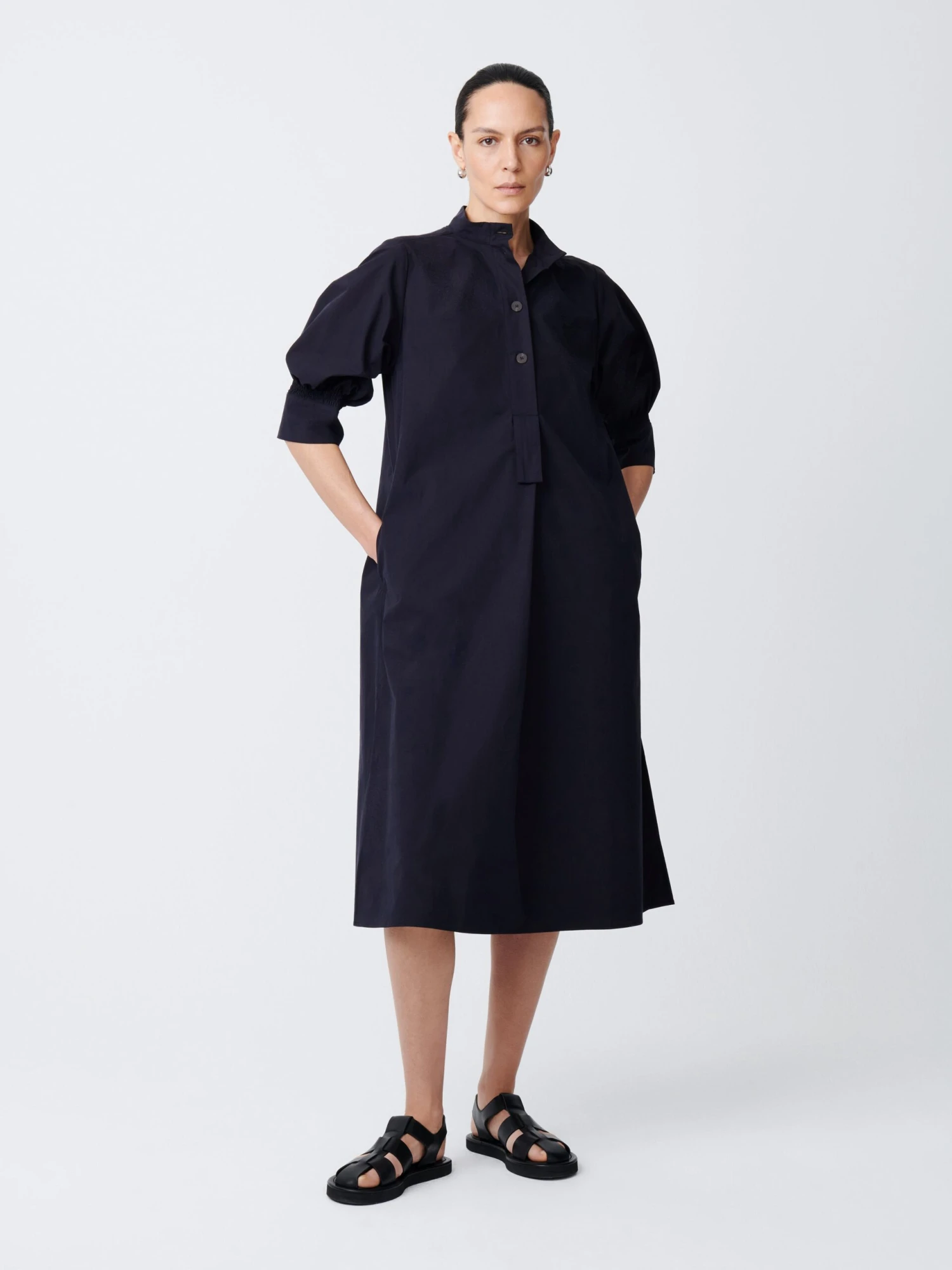 Studio Nicholson Knoll Dress In Darkest Navy 2 Studio Nicholson Knoll Dress In Darkest Navy - Image 2
