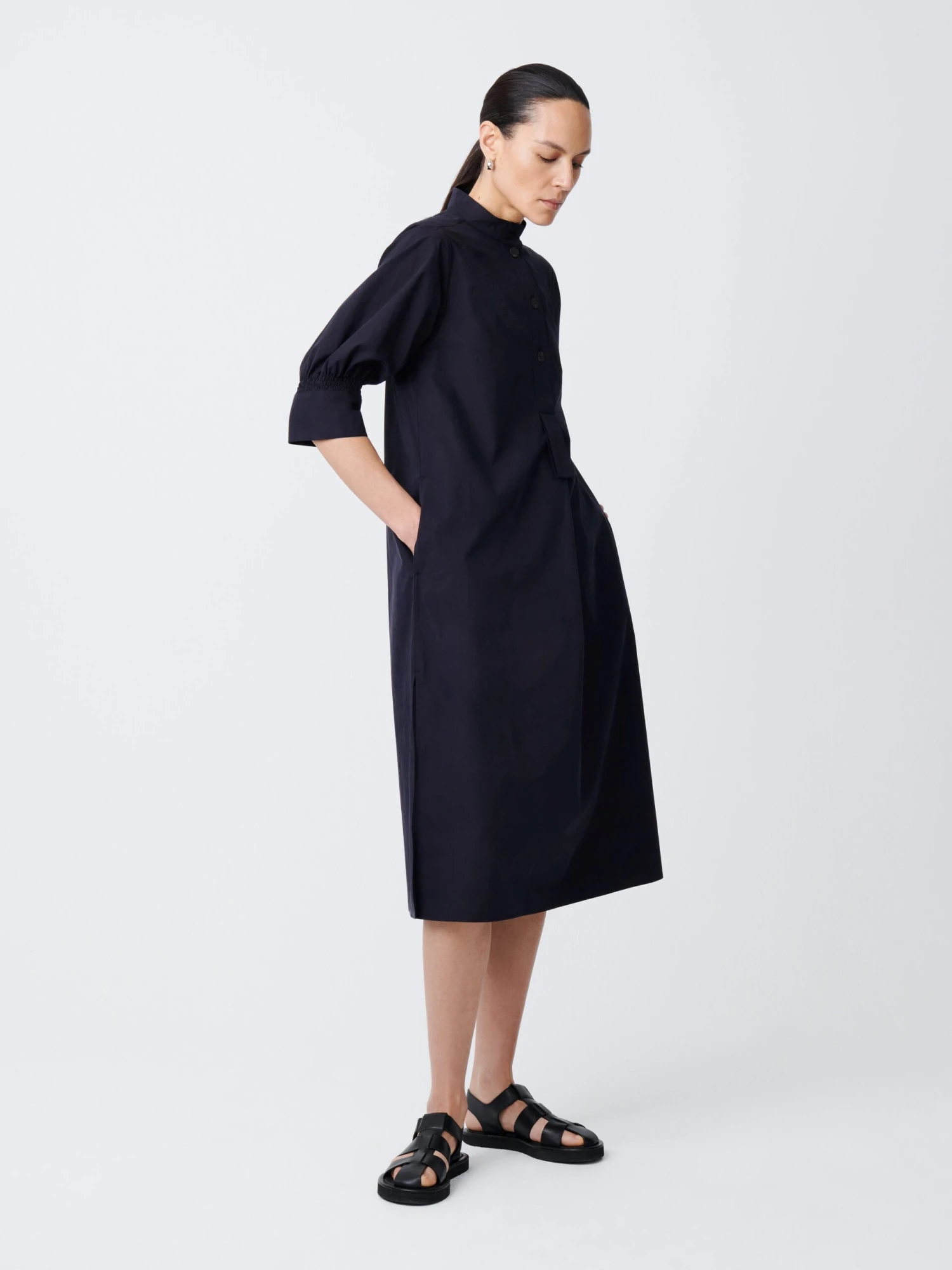 Studio Nicholson Knoll Dress In Darkest Navy 3 Studio Nicholson Knoll Dress In Darkest Navy - Image 3
