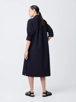 Studio Nicholson Knoll Dress In Darkest Navy 11 Studio Nicholson Knoll Dress In Darkest Navy -Studio Nicholson KnollSNW 517PowderCottonDressesDarkestNavy3 scaled