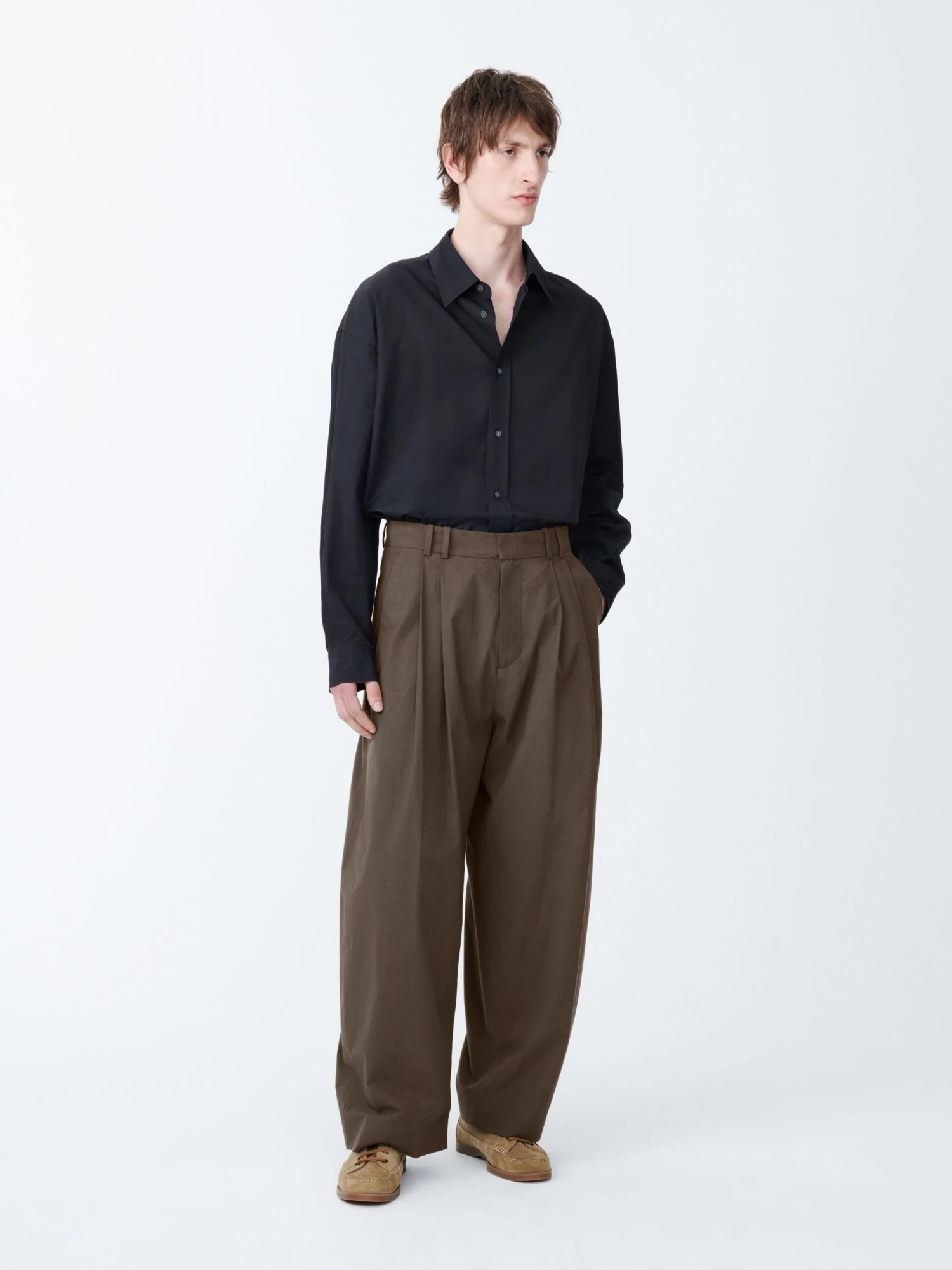 Studio Nicholson Line Pant In Bark 4 Studio Nicholson Line Pant In Bark - Image 4