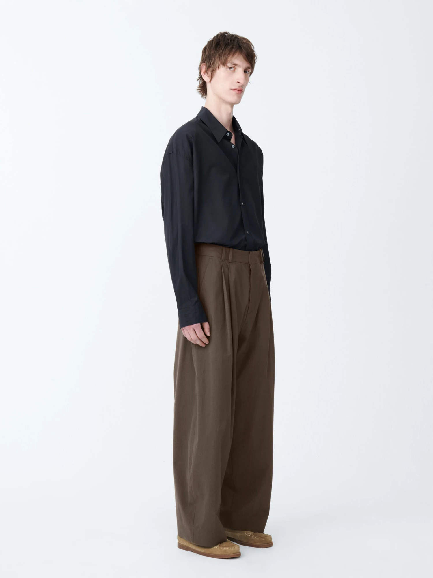 Studio Nicholson Line Pant In Bark 5 Studio Nicholson Line Pant In Bark - Image 5