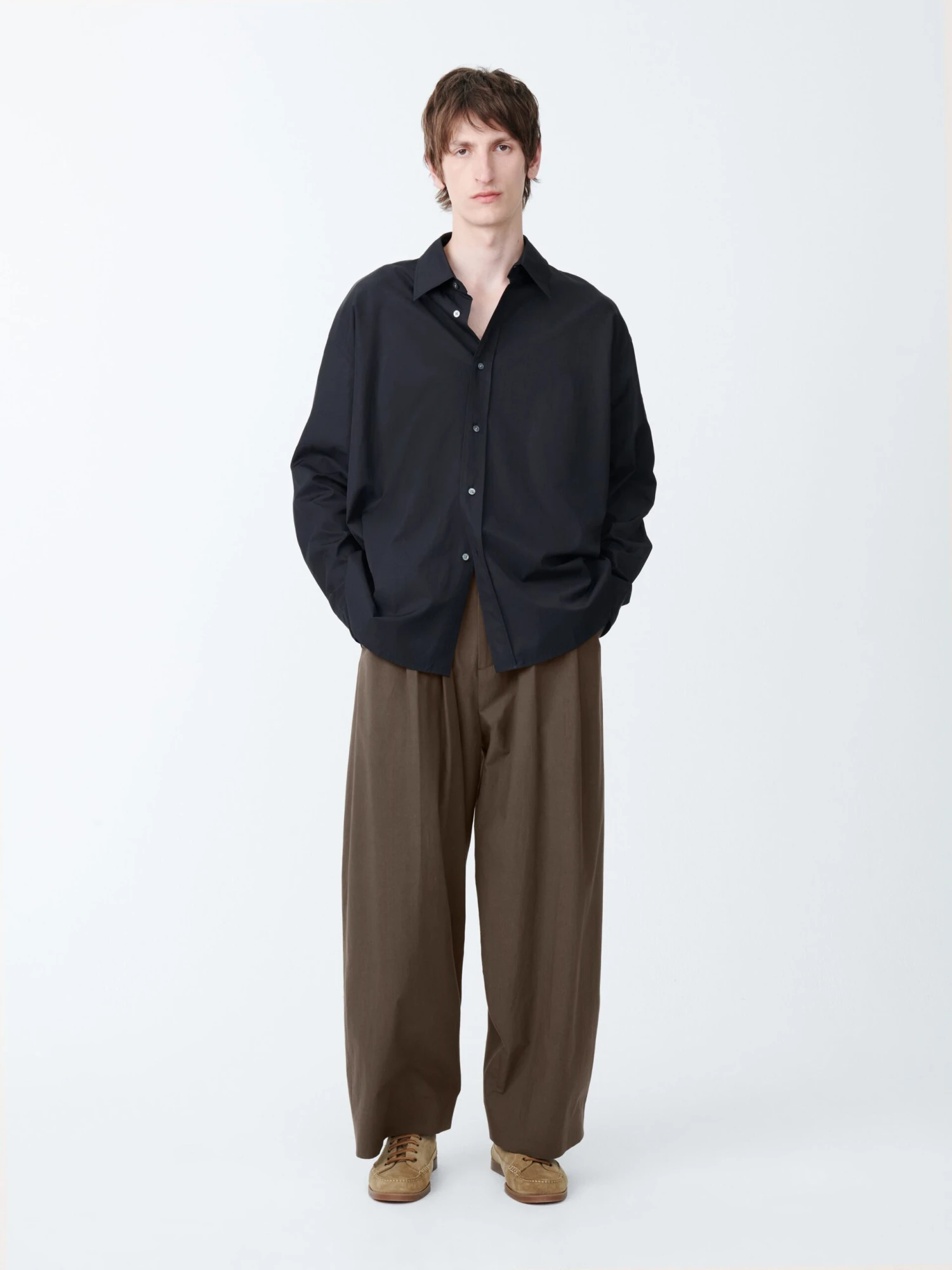Studio Nicholson Line Pant In Bark 1 Studio Nicholson Line Pant In Bark